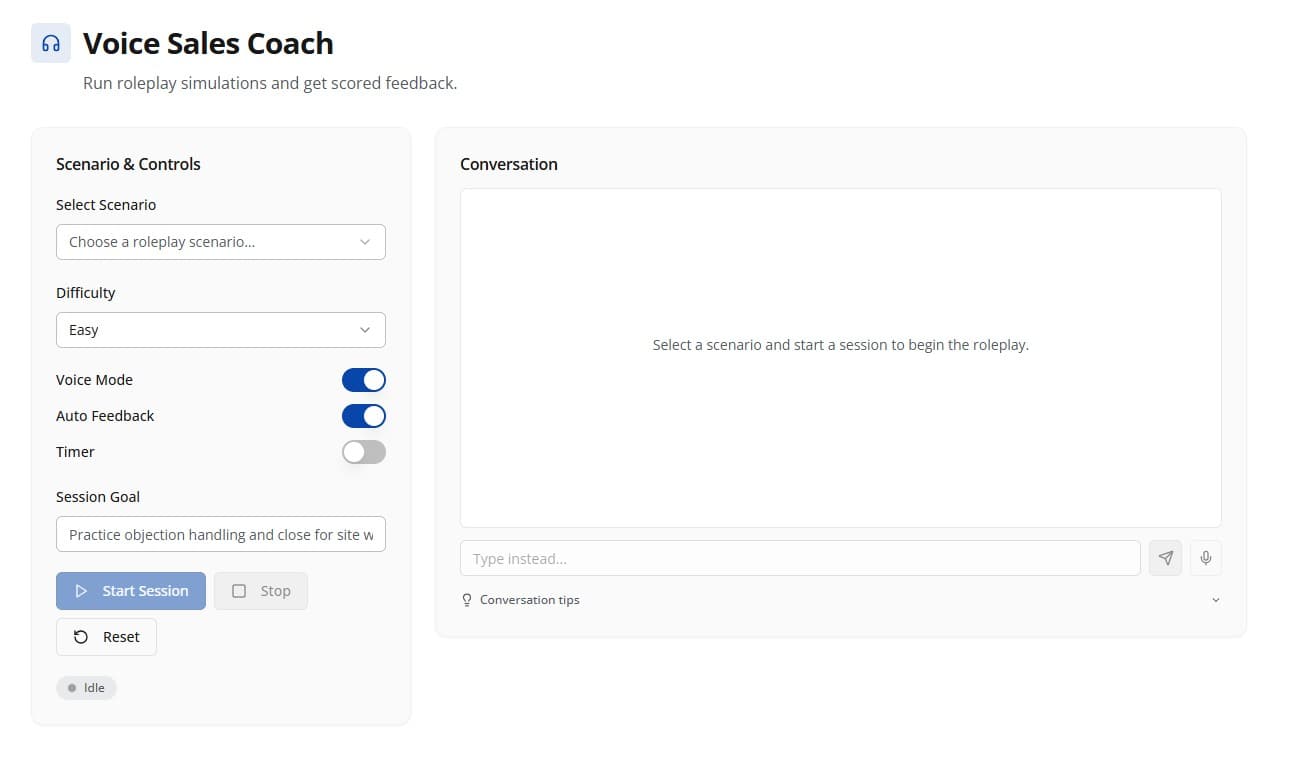 AI Sales Coach screenshot